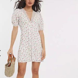 Fashion Union - Lace and Floral Print Dress